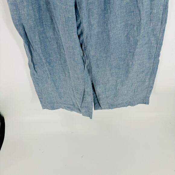 Athleta Retreat Linen Wide Leg Pants Blue Chambray Lightweight Comfort Size 22 - Picture 6 of 11